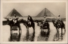 RPPC Pyramids Cairo Egypt vintage postcard w516