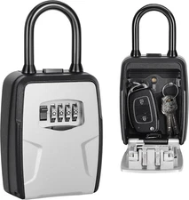 Fayleeko Portable Key Lock Box, Lock Box Wall Mounted for House Key, Car Keys, 6