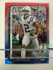 Josh Downs 2025 Topps Chrome Red White and Blue Refractor  #127