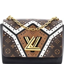 Louis Vuitton Twist Handbag Limited Edition Brogue Reverse Monogram Canvas