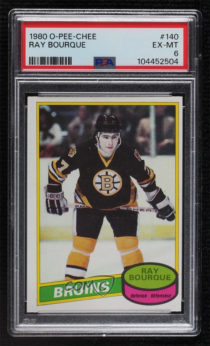 1980-81 O-Pee-Chee Ray Bourque #140 PSA 6 HOF 0a4