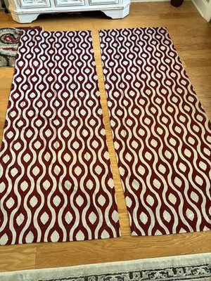 2 Room Darkening Panels 30 X 84 Maroon Curtains Window Treatments