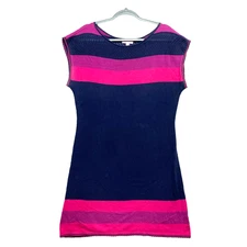 Lilly Pulitzer Sweater Dress Womens Large Kinley Sheath Pink & Navy Knit