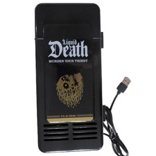 Mini refrigerador Liquid Death 1 lata individual enfriador armario cable USB alimentación PROBADO