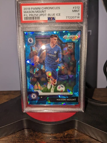 2019-20 Chronicles Prizm Premier League Mason Mount RC Rookie Blue Ice /99 PSA 9