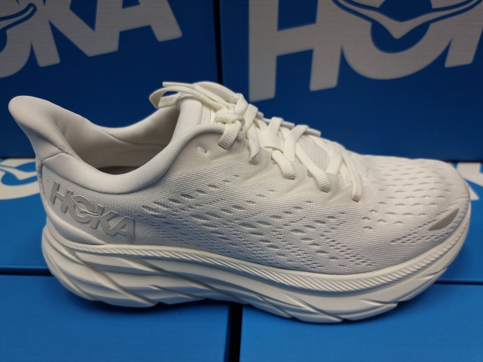 NEW Hoka One One Clifton 8 1119394/WWH ALL WHITE Women's Running Shoes ...