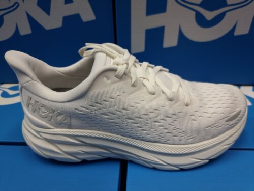 NEW Hoka One One Clifton 8 1119394/WWH ALL WHITE Women's Running Shoes - Picture 1 of 6