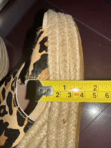 UGG Wedge Sandals Platform Leopard Animal Print Ankle Strap Straw Wedge UK7 New - Picture 9 of 9