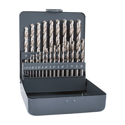 alpen KM 25 HSS Super Spiralbohrer DIN 338 RN 25-tlg. Satz 1.0   13.0 mm