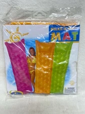 Inflatable Pool Float Bed 72" x 27" Relax-A- Mat Lounge Pool Raft Intex Orange