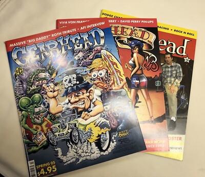 Set Of 3 New Gearhead Magazines Issues 12 13 14 Hot Rods Kustom Kulture Davey G