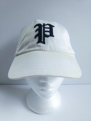 white polo hat with leather strap