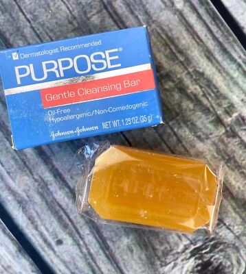 NIP Vintage 1996 Purpose Cleansing Bar Sealed Old Stock Johnson Johnson 1.25 oz