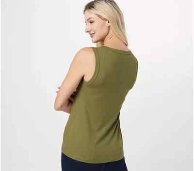 All Worthy Hunter McGrady Rib Sleeveless V-Neck Tank Capulet Olive Large A451573