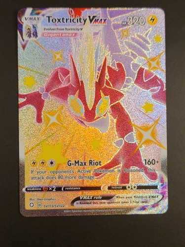 Toxtricity Vmax Sv113 Sv122 Shining Fates Set Shiny Full Art Pokemon Near Mint Ebay