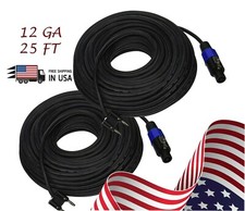 2x EMB Banana to Speakon 12 Gauge 25 Feet Premium Speaker Cable Wire  BS1225