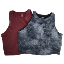 Old Navy Active Bra Top Women's XL Go-Dry Light Support Blue Red - Lot of 2