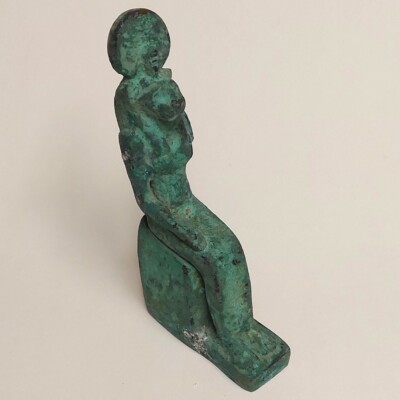 Rare Antique Egyptian Large Bronze Seated Statue ~ Ancient Egypt Goddess Sekhmet