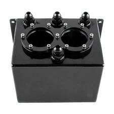 Aluminum 3L Dual Hole Surge Can Tank For Racing Twin 044 Fuel Pumps Black
