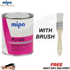 MIPA PU 420 Seam Sealer 1KG With brush Polyurethane Adhesive Sealant Tin Grey