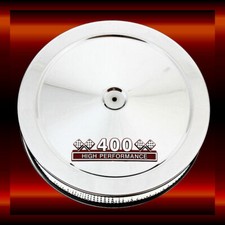 Chrome Air Cleaner For 400 Pontiac Engines With 400 Red And Chrome Emblem Chrome Air Cleaner For 400 Pontiac Engines With 400 Red And Chrome Emblem