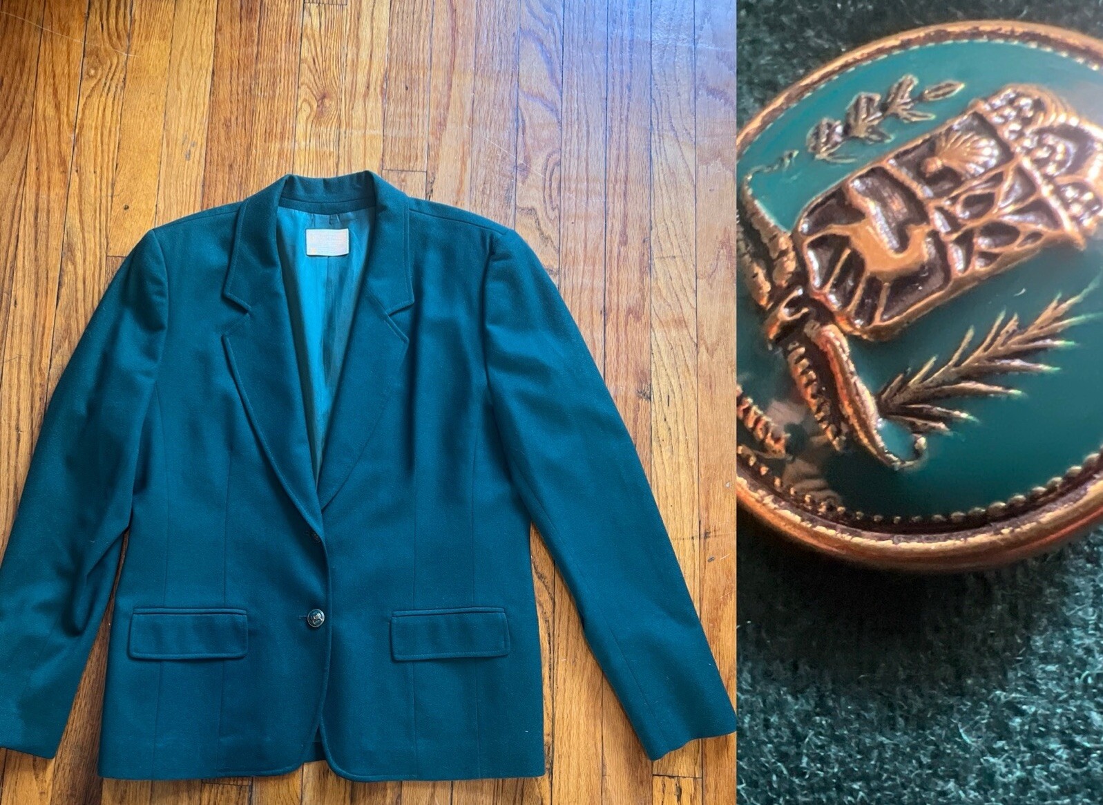 Vintage Pendleton Solid Green Long Sleeve Crest B… - image 3