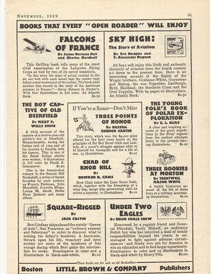 1929 Little, Brown & Company Publishers Advertisement 