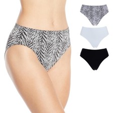 Rhonda Shear 3-pack Seamless Jacquard Briefs Zebretta Stripe/Black X-Large Size