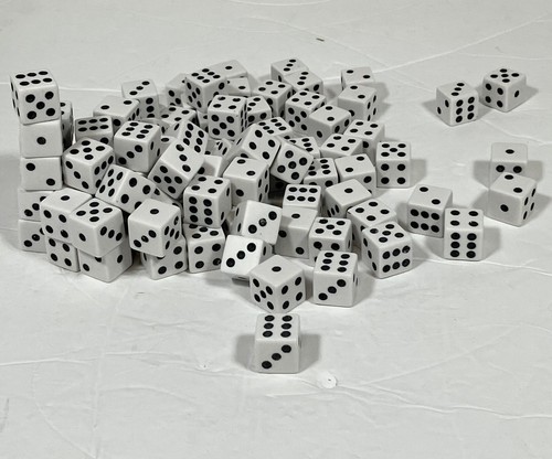 Lot Of Small Dice For Arts & Crafts Projects 96 Piece of 6-sided Die 0.625”