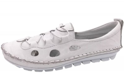 Gemini Damen Slipper Weiß Leder Schuhe 3115-001