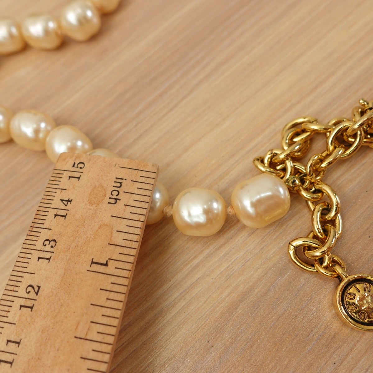 Vintage INGEBORG Gold Chain Layered Necklace Pearl Belt Small 30 