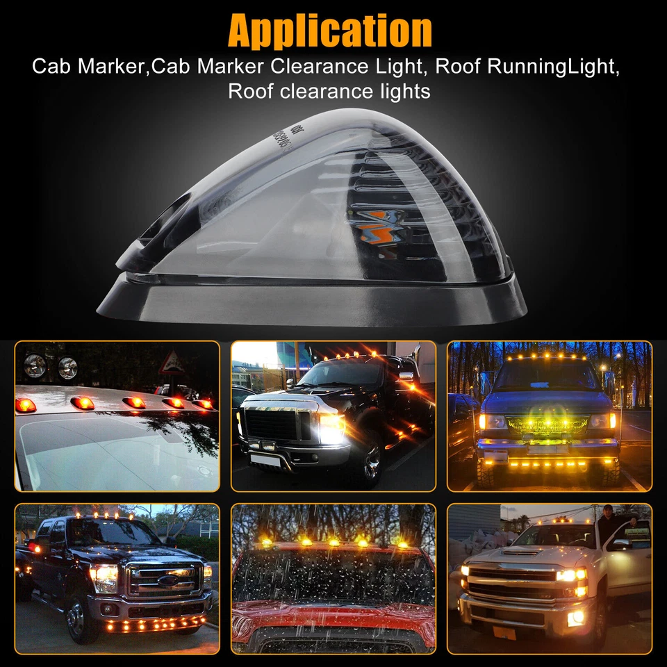 5x Marcador LED ámbar de humo para cabina de techo para E-350 E-450 Super Duty 2017-2018 Foto 4 de 4