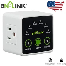 BN-LINK Smart Digital Countdown Timer with 3-Prong Grounded Outlet 125V AC 15A