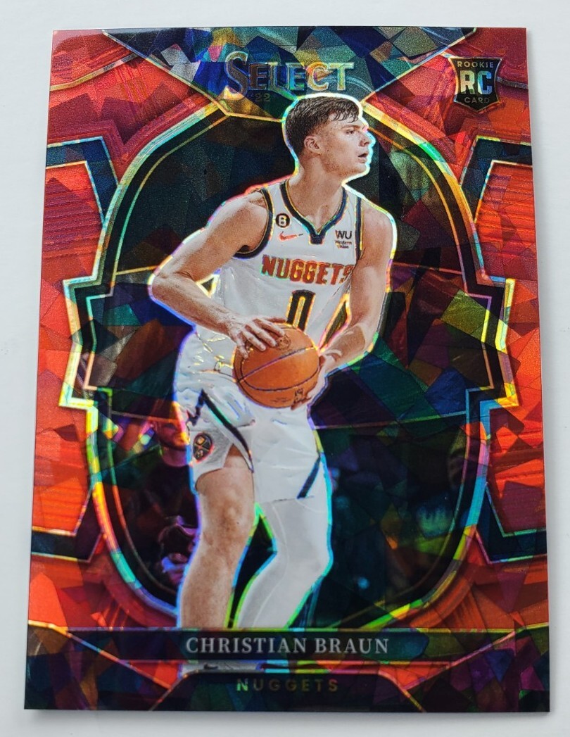 2022-23 Panini Select Concourse Christian Braun Red Ice Prizm #85 RC
