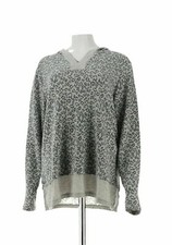 Cuddl Duds Ultra Soft Comfort Hooded Tunic w/Rib Detail-GrayAnimal-S-New-A346814