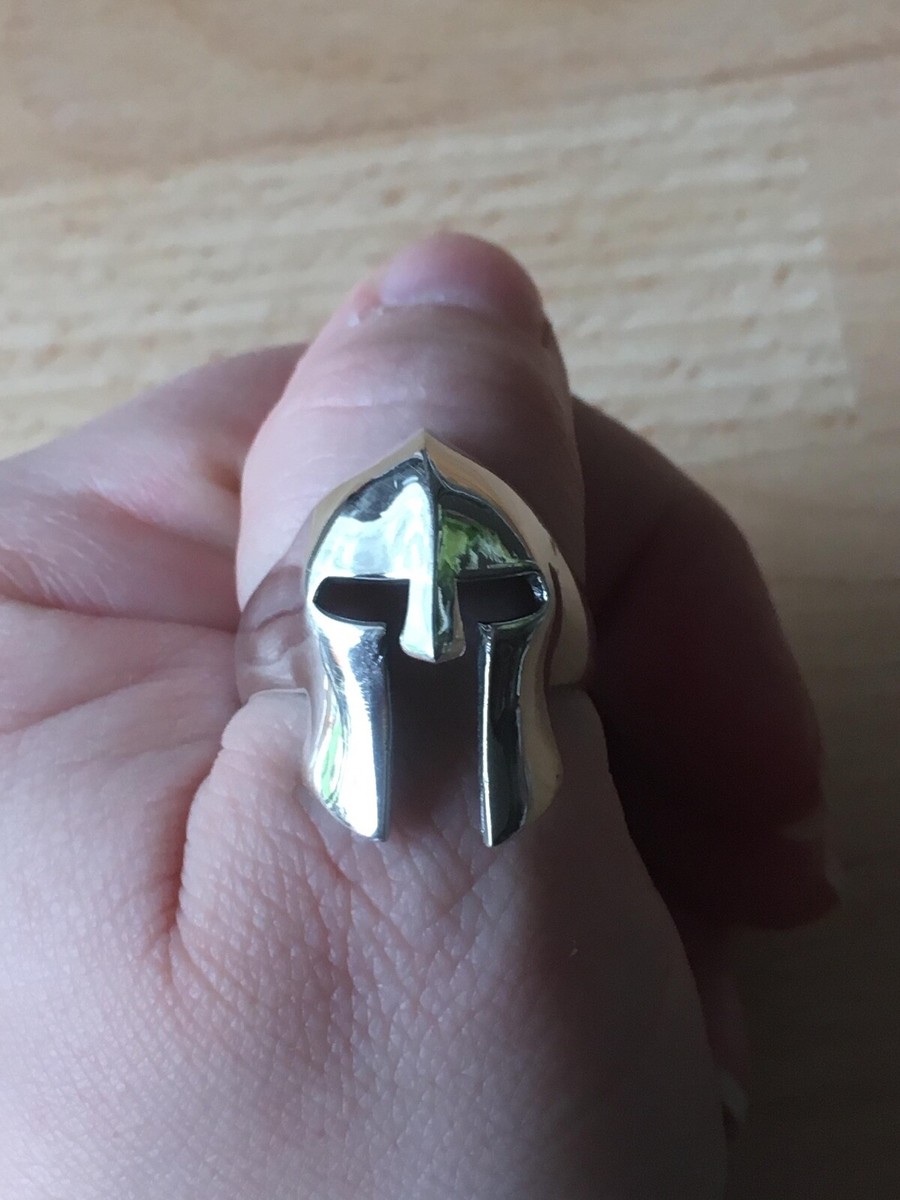 Chevalière bague homme en argent casque de viking T69