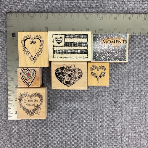 Vintage hearts rubber stamps Moments sayings PSX & more - Picture 4 of 4