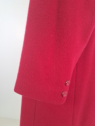 JULIUS Red Overcoat 100% Pure New Wool Vintage Mid-Length Women's UK 14 - Picture 6 of 18