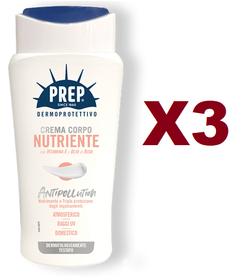 3 PREP CREMA CORPO NUTRIENTE 200ML PELLI SECCHE VITAMINA E - OLIO DI RISO