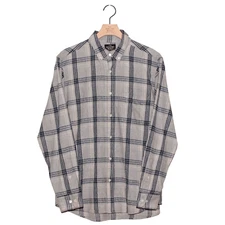 HQ MADE in JAPAN 100% Cotton ORGANIC OMBRE CHECK SHIRT II MENS Gray Comfy 136