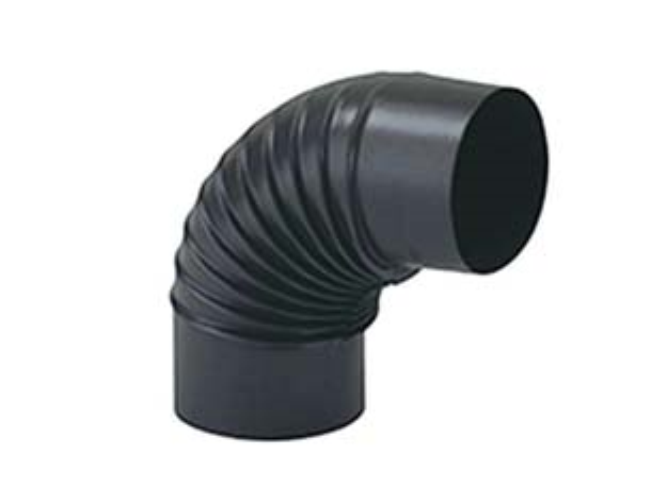 Gomito 90° porcellanato stufe a legna nero opaco "ala smalto classic" - ø mm.130