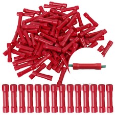 1000X Wire Butt Connectors 22-18 Gauge Vinyl AWG Ga Car Radio Terminals Red