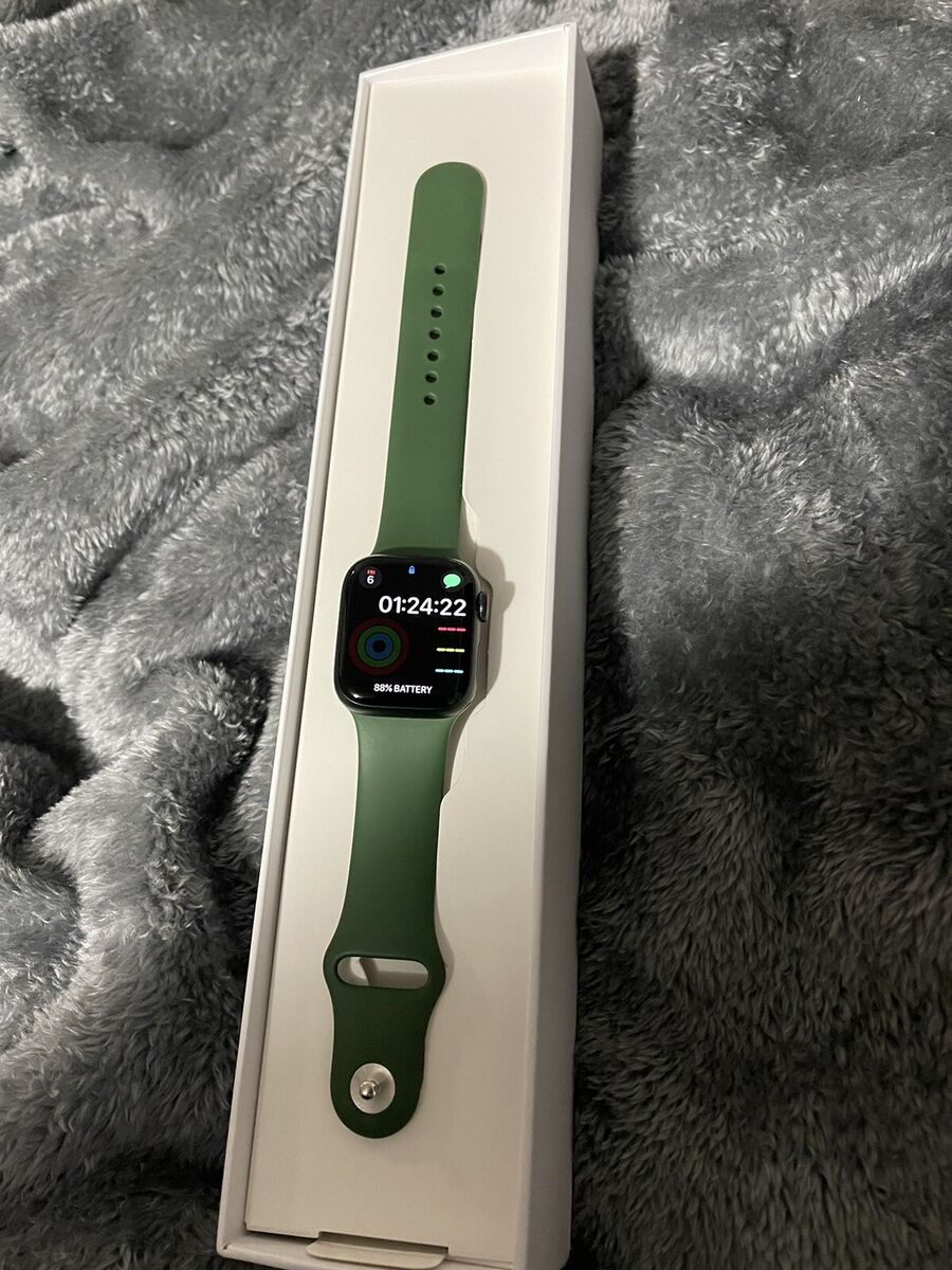 apple watch series 7 41mm 32gb gps + cellular Aluminum Green + Clover Sport  Band