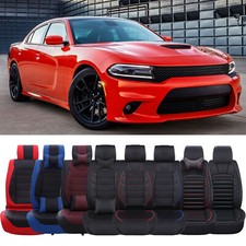 For Dodge Charger Full Set Car Seat Covers 2 5-seat Front Rear Luxury Leather For Dodge Charger Full Set Car Seat Covers 2 5-seat Front Rear Luxury Leather