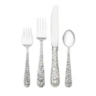 NEW Kirk Stieff Repousse Sterling Silver Flatware - 4 piece set 8 place settings