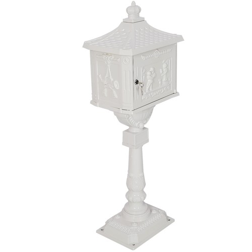 Mail Box Heavy Duty Mailbox Post Box Security Cast Aluminum Letter Box Pedestal - Picture 34 of 41