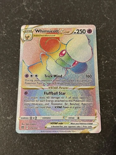 Pokémon Whimsicott VSTAR 175/172 Brilliant Stars Rainbow Ultra Rare NM