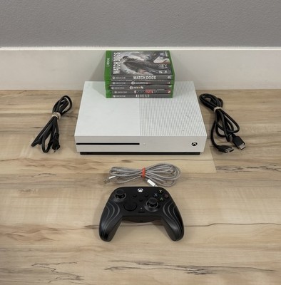 Microsoft Xbox One S Console 1681 Bundle W/ Controller + 5 Games - Working