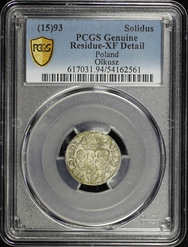 (15)93 Poland Olkusz Silver 1 Schilling (1 Szeląg) PCGS XF Details Residue