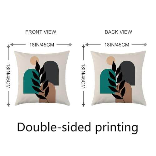 Boho Abstract Throw Pillow Covers 18x18 Set of 4 Boho Nature Abstract Plant - Bild 5 von 7